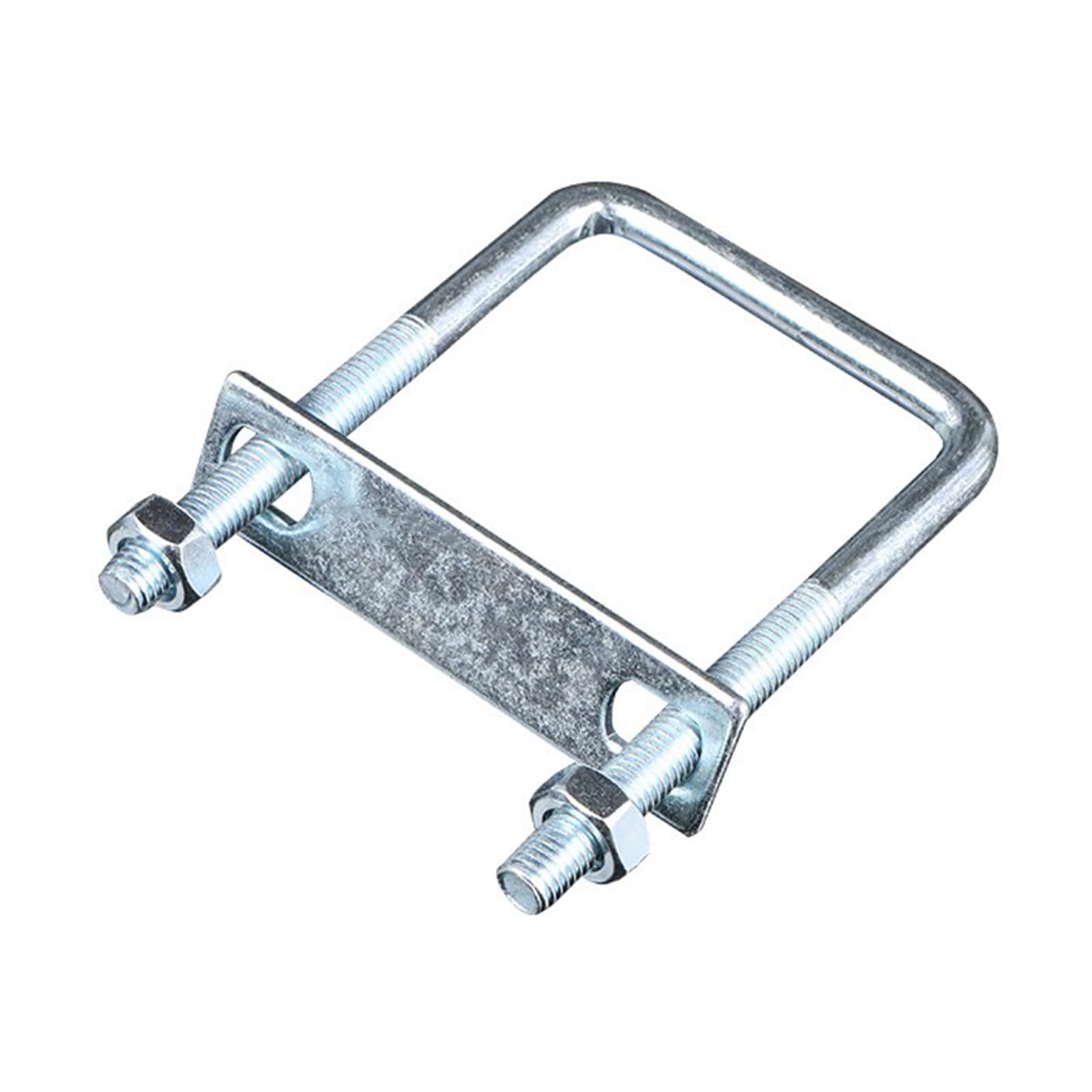 TEN-HIGH U Bolts, Galvanized Square U Bolts, U Bolts Accessories with Nuts, Frame Plate, Round Washers for Boat Trailer Hardware Plumbing(6PCS)
