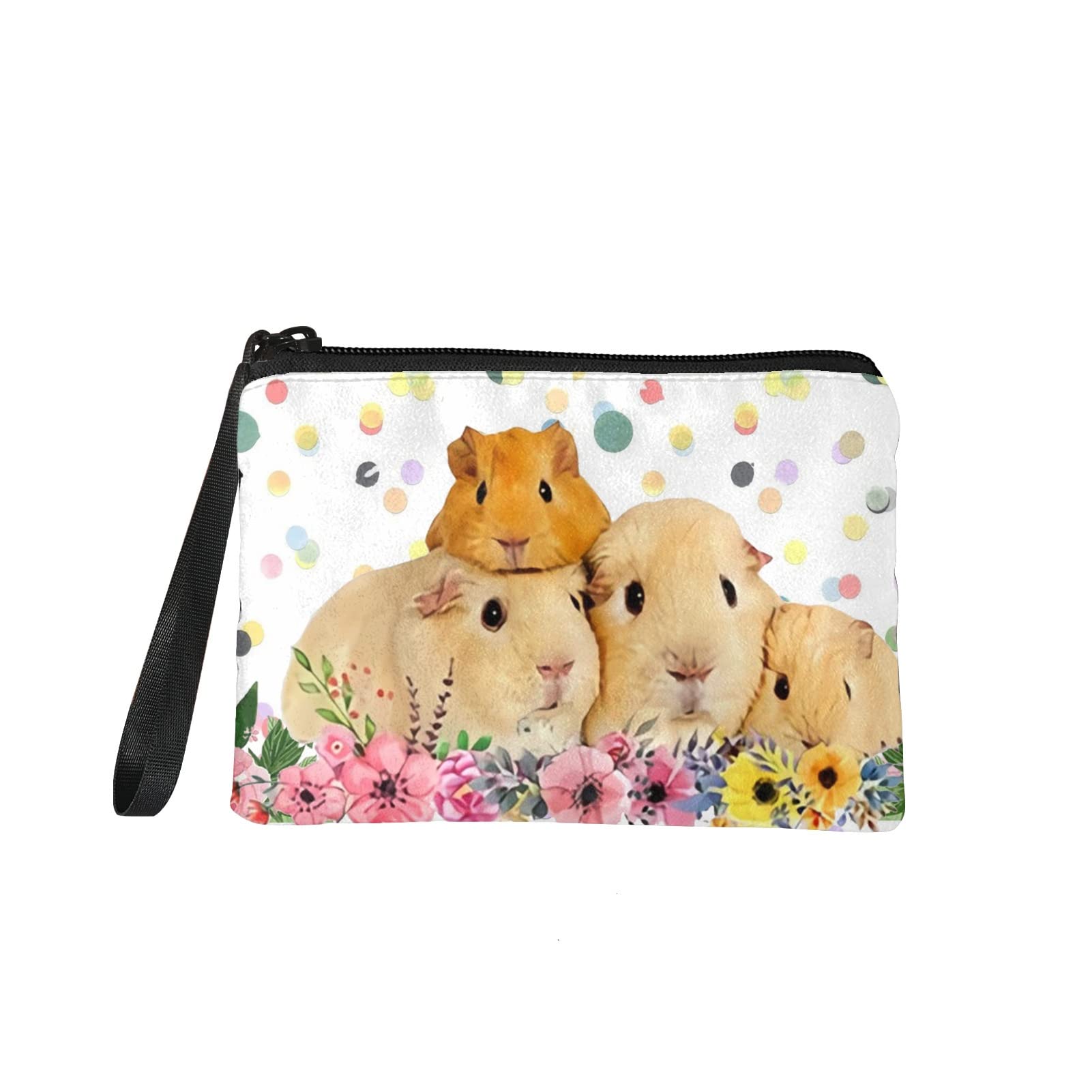 Kuiaobaty Guinea Pig Print Coin Purse for Girl Cute Animals Print Small Wallet Women Travel Change Pouch Makeup Bag