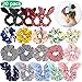 Hair Scrunchies for Women, WEST BAY 20Pcs Scrunchies for Hair Velvet Silk Satin Chiffon Hair Scarves Elastic Ties Bands Ropes Cute Bunny Ear Red Pink Gold Sliver Yellow Ponytail Holder for Women Girl