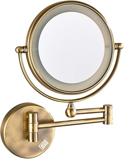 genral Espejo de Maquillaje con luz LED, Espejo de baño Extensible de