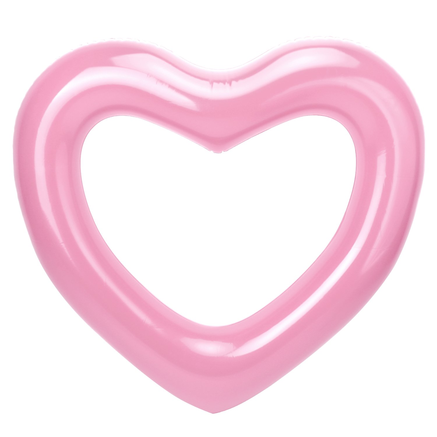 MoKo Inflatable Swim Ring for Adults, 120cm Diameter Heart Shaped Summer Swimming Pool Float Ring Swim Tube Water Fun Beach Party Toys Swimming Circle, Rose Gold