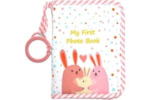 AMZOYA Baby's My First Family Album,baby photo album 4×6 Soft Cloth Photo Book,Baby Cloth Album with Photo Pockets, for Newborn Toddler & Kids