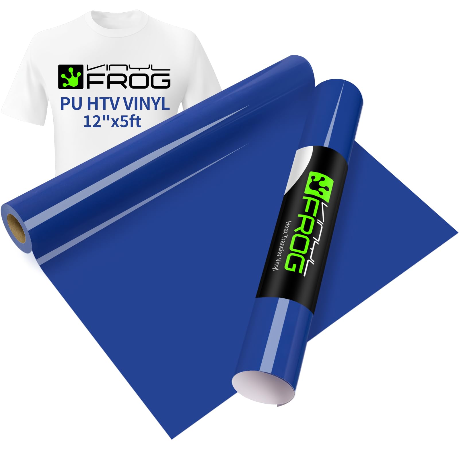 VINYL FROG Heat Transfer Vinyl Roll HTV Vinyl - 25x155cm Royal Blue Iron on Vinyl for T-Shirts, Heat Press Vinyl for DIY Craft Designs (Royal Blue)