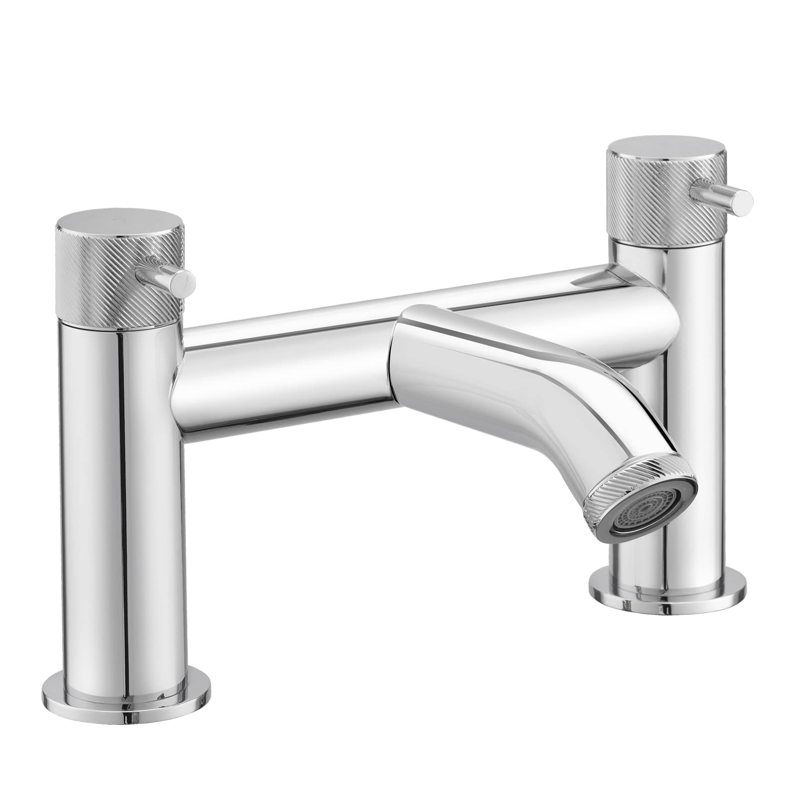 Bathroom Sink Tap for Tub, HEXMIXER Round Mixer High Stand Chrome Brass Bath Tap 684
