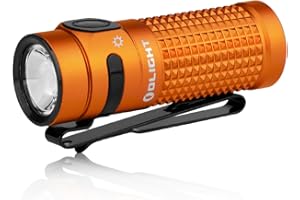 OLIGHT Baton4 EDC Small Pocket Flashlight 1300 Lumens, LED Rechargeable Lighting Tools with 6 Output Modes, Best Mini Light f