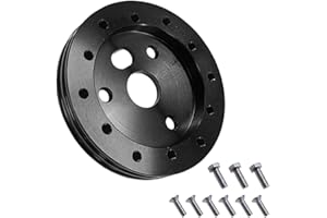 BDZMC 0.5" Steering Wheel Hub Adapter Spacer, Grant Steering Wheel Adapter Boss Kit for Conversion 6 Hole to 3 Hole (Black, 0.5 inch)