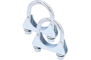 AFEISOL 2 Pack 1.5" U Bolt Clamp Saddle-Style Muffler Exhaust Clamps on Tip Pipes 38 mm Steel U-Bolt Exhaust Pipe Clamps (1-1/2")