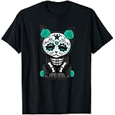 Sugar Skull Cat Halloween T-Shirt