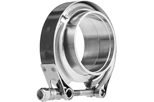 ALFLOW 2.5 Inch V-Band Turbo Downpipe Exhaust Clamp,2.5 Inch 2.5" V-Band Flange Clamp Kit with Male Female Flange Stainless Steel For Exhaust Downpipe,1pcs