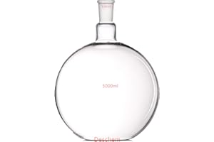 Deschem 5000ml,1-Neck,24/40,Plat Bottom Glass Flask,5L,Lab Flat Reaction Bottle