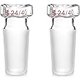 QWORK Glass Stopper, 2 Pcs Hex Head Glass Hollow Stopper for 24/40 Outer Joint