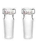 QWORK Glass Stopper, 2 Pcs Hex Head Glass Hollow