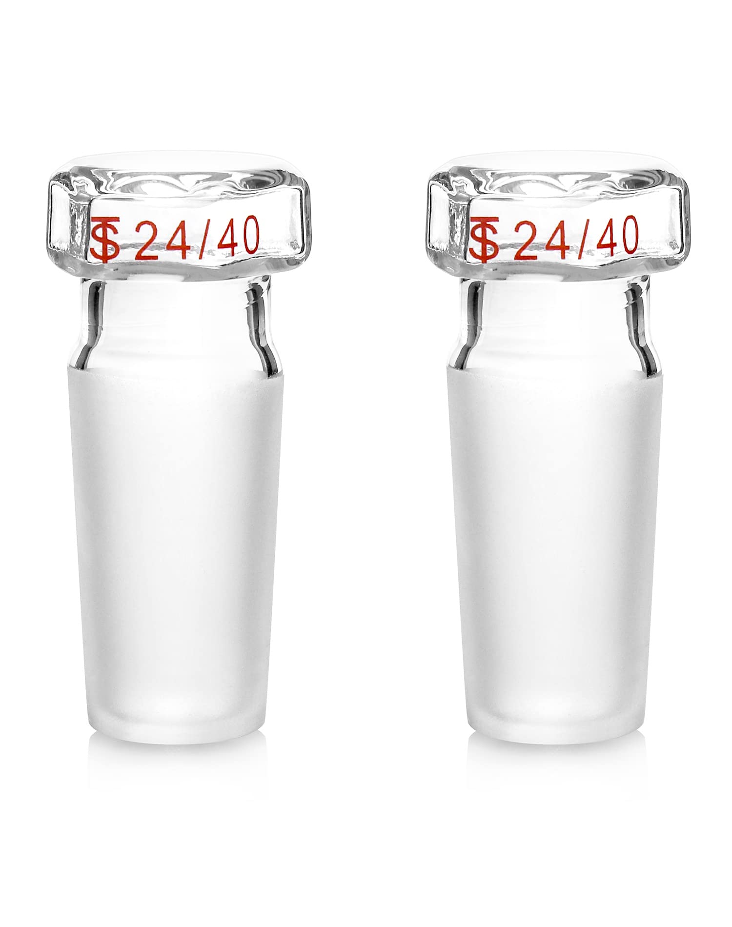 QWORK Glass Stopper, 2 Pcs Hex Head Glass Hollow Stopper for 24/40 Outer Joint