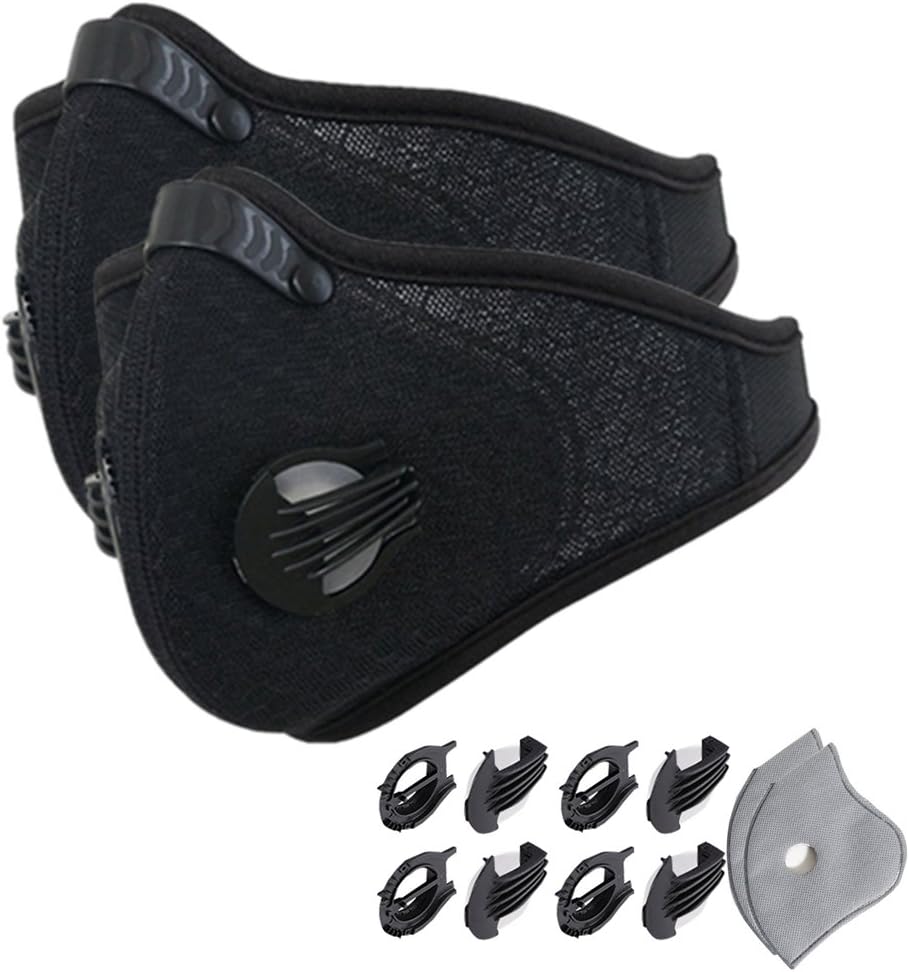 UpUser Dust Mask with Sunglass, Activated Carbon Dustproof Masks with Extra Filter Cotton Sheet and Valves for Running, Cyclinging, Exhaust Gas, Pollen Allergy, PM2.5