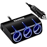 AVANTEK 3-Socket Cigarette Lighter Power Adapter DC Outlet Splitter with 2-Port 4.8A USB Car Charger