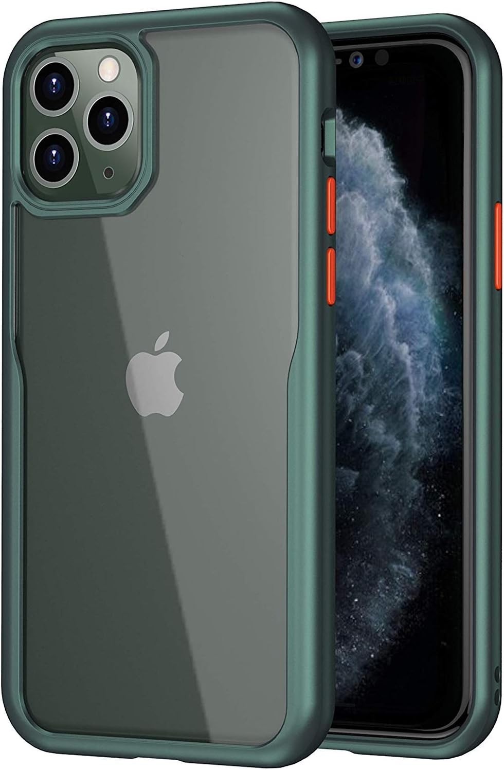 Enflamo Transparent Clear Shock Proof Bumper Back Cover Case for iPhone (iPhone 11 Pro 5.8 Inch, Midnight Green)