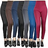 Moon Wood 7 Pack Women’s Fleece Lined Leggings High Waist Soft Stretchy Winter Warm Lounge Pajama Leggings