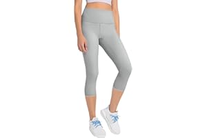 GNAINACH Gnaianch Girls Capri Leggings High Waisted Compression Pants Stretch Active Yoga Tights for Kids Teen Workout Running