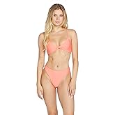 Volcom Women's Stretch V-Neck Bikini Top – Sustainable Swim Top with Adjustable Straps and Removable Cups