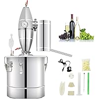 Suninlife 30L 7.9 Gal Moonshine Still Machine 304 Stainless Steel Water Distiller Home Brewing Kit with Thermometer…