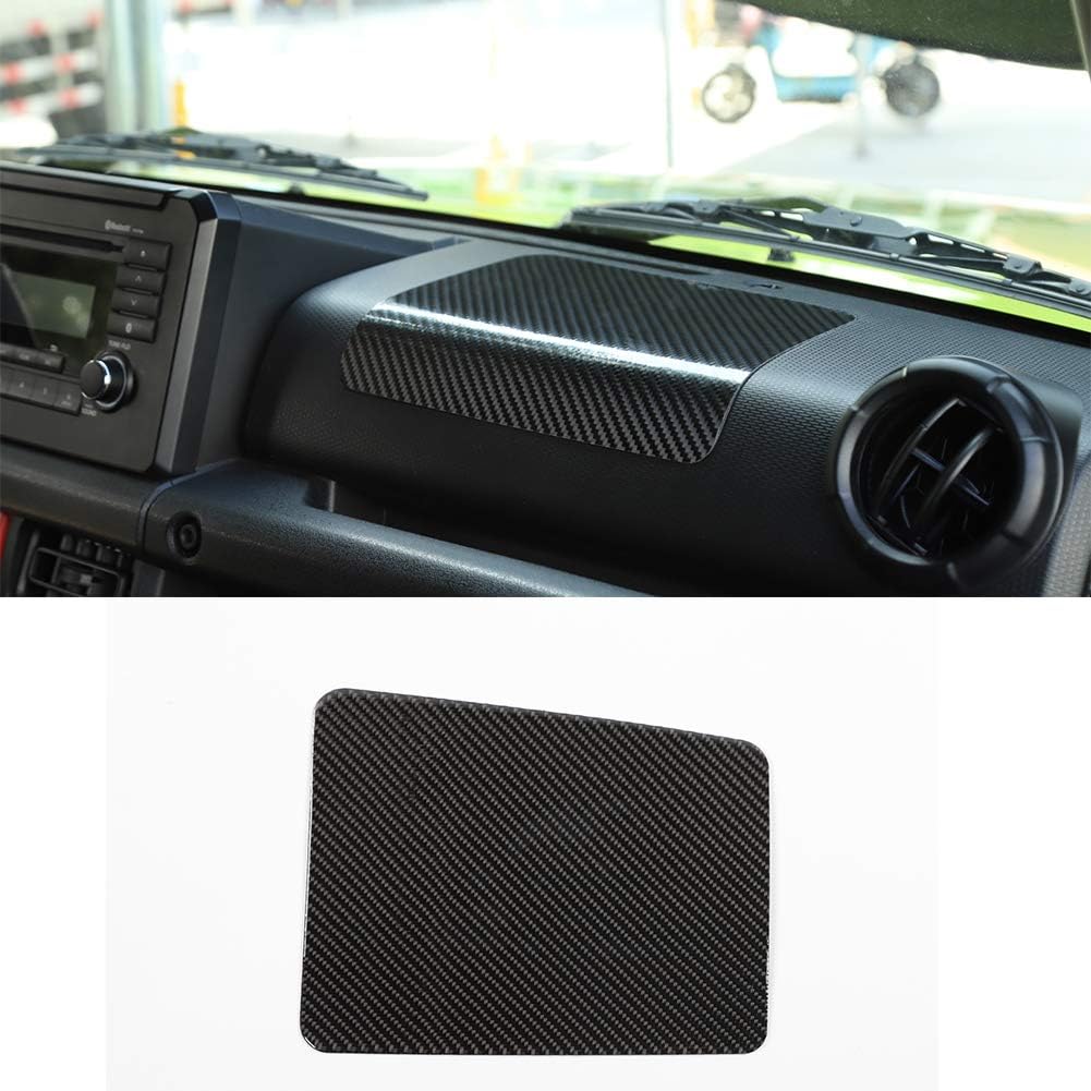Vpcar Jimny Carbon Fiber Co-pilot Center Console Cover Trim, Dash Decorative Cover for Suzuki Jimny 2019-2020
