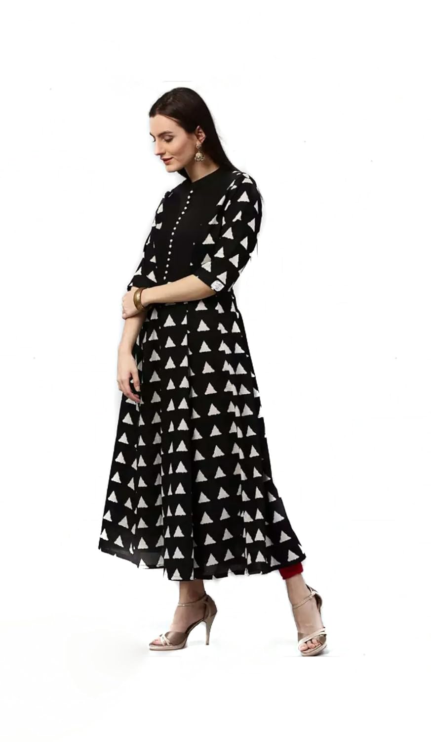 anjushree choice women's cotton anarkali kurti (black_xxl)