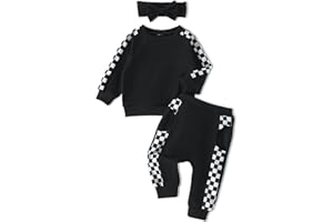 AMAWMW Infant Baby Girl Clothes Long Sleeve Loose Sweatshirts Pockets Pants Headband Outfits Fall Winter Spring Gift