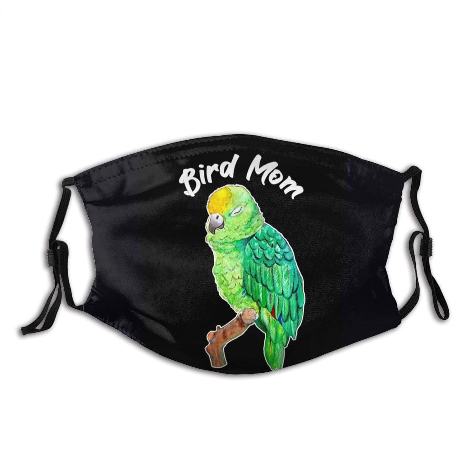 Parrot Bird Mom Face Mask With 2 Filters Adjustable Washable Repeatable