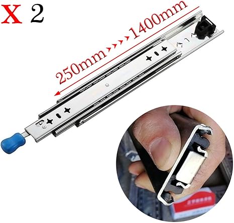 Amazon Co Jp 引き出し レール 750 Mm 耐荷重 横付ライドレール キッチン収納に スライドレール金具 Diy 3段引 スライド棚 ロック付 簡単なコントロール スライド伸縮テーブル プッシュオープンスライド 2個入り 産業 研究開発用品