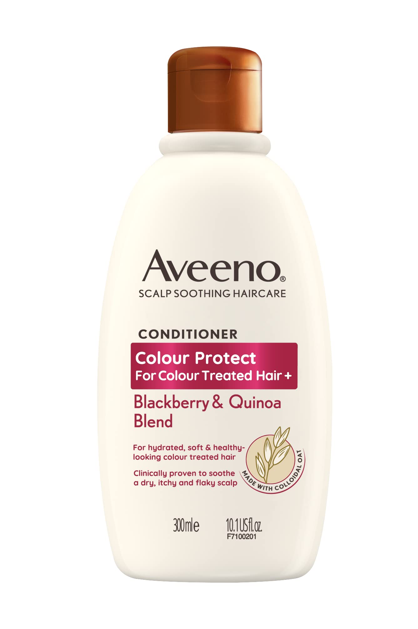 Aveeno Scalp Soothing Haircare Colour Protect Conditioner, Blackberry & Quinoa Blend, for Colour Treated Hair, Soothes Dry, Itchy & Flaky Scalp, Clinically Proven, Sulfate Free, 300ml