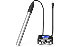 XYLOZ 1800W Immersion Water Heater, Electric Fully Sumbersible Pool Heater, Fast Heating Stainless Steel Bathtub Heater, for Small Inflatable Swim Pool, Stock Tank, Hot Tub, Baptistry, Camping, Bucket