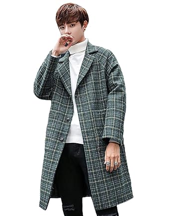 Amazon Piite ロングコート メンズ 秋冬 チェスターコート チェック