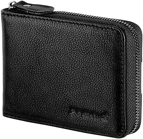 POKOFO RFID Blocking Genuine Leather Bifold Wallet for Men with