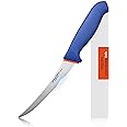 BOLEXINO 6 Inch Flexible Curved Boning Knife With Non-Slip Softgrip & Sharp Blade For Meat or Fish Deboning Filleting, For Kitchen Home Restaurant, X50CrMoV15 German Steel