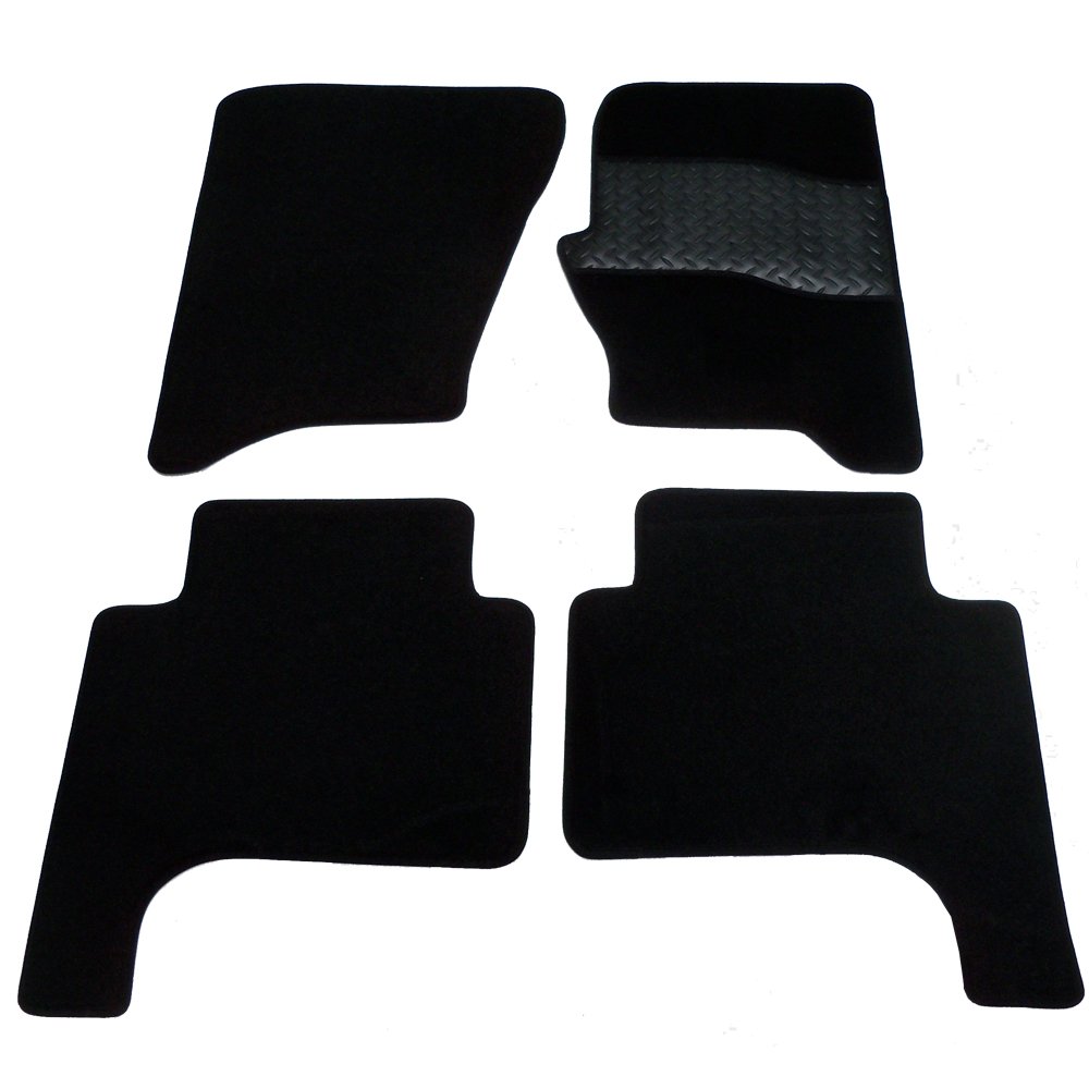 Sakura Mat Set includes Carpet with Rubber Heelpad for Landrover Range Rover Sport to 2008 - Black