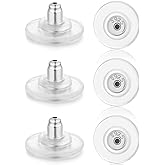 6 PCS 12mm Big Locking Earring Backs for Diamond Studs Droopy Ears Heavy Earrings, Solid 925 Sterling Silver Earring Lifters Hypoallergenic Secure Earrings Backs Replacements for Women Men (Silver)