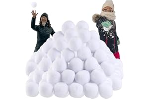 SRUTIRBO 100 Pack Indoor Snow White Ball Fight Set, 2.8 Inch Realistic Snow Plush Balls for Indoor Outdoor Snow Fight Ball Game, Artificial Snow White Ball for Winter Sports & Christmas Tree Decoration (100pc)