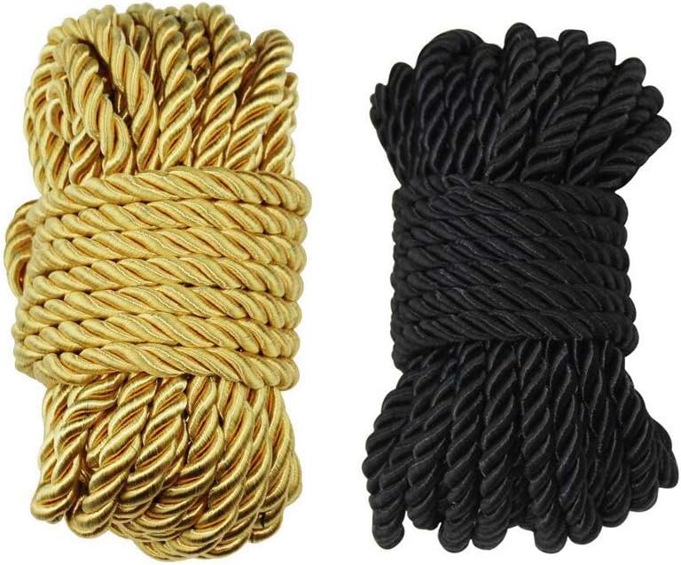 32 feet 8mm(1/3inch) Diameter Soft Silk Rope Solid Braided Twisted