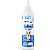 Vetnique Oticbliss Dog Ear Cleaner Flush with Odor Control, Dog Ear Cleaning Solution for Dirt and Wax with Soothing Aloe Dog