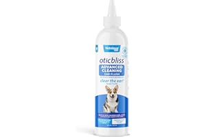 Vetnique Oticbliss Dog Ear Cleaner Flush with Odor Control, Dog Ear Cleaning Solution for Dirt and Wax with Soothing Aloe Dog
