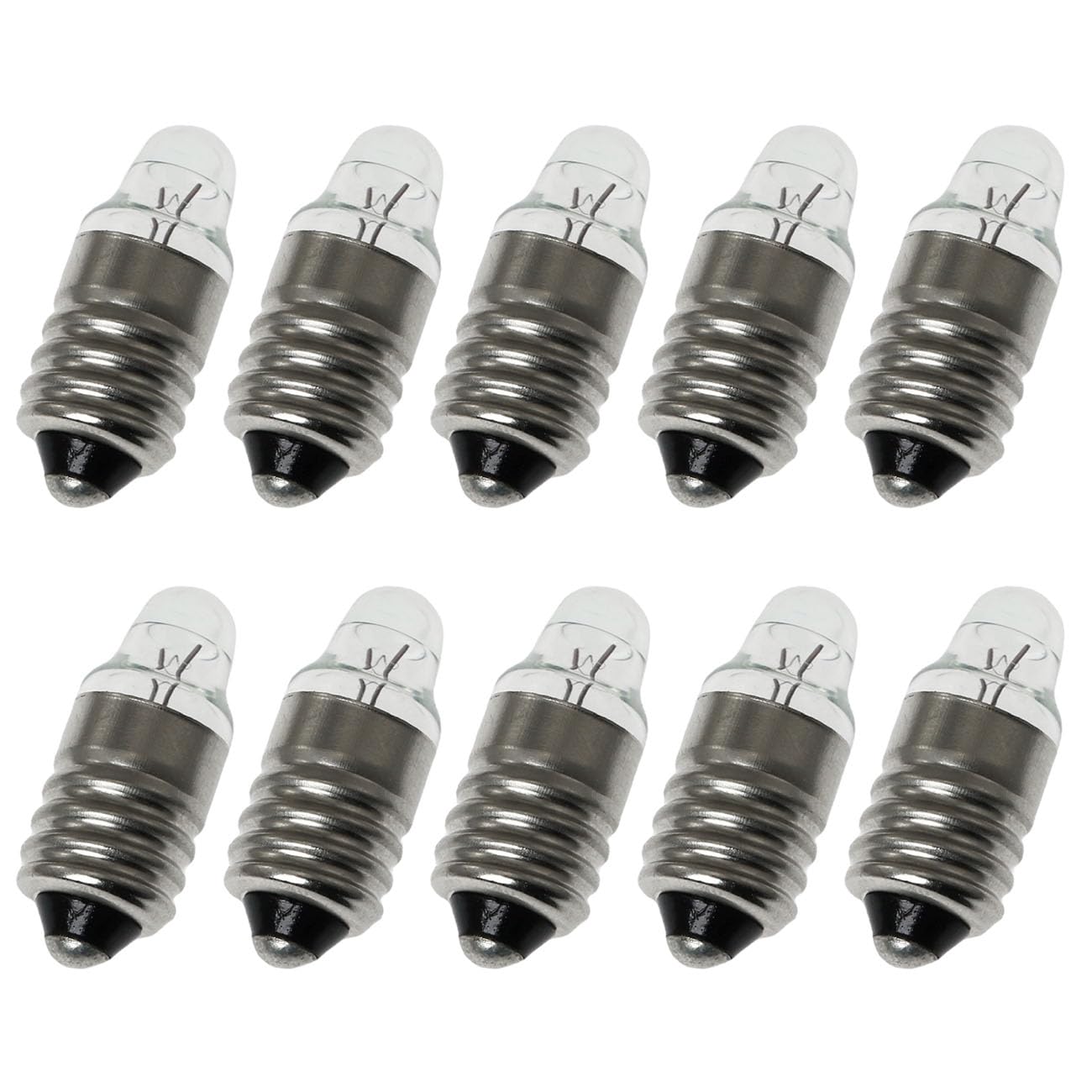 Photo 1 of SQXBK 10PCS 2.5V0.3A Mini Screw Base Light Bulbs E10 Screw Base Flashlight Bulbs Light Mini Lamps Miniature Screw Base Light Bulbs for Home Experiment Circuit Electrical Test Accessories