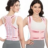 HUENIMY Posture Corrector for Women and Men, Adjustable Full Back Brace | Upper &amp; Lower Back Support for Slouching, Breathable Lightweight Design, Shoulder Straightener for Long Sitting &amp; Office Work
