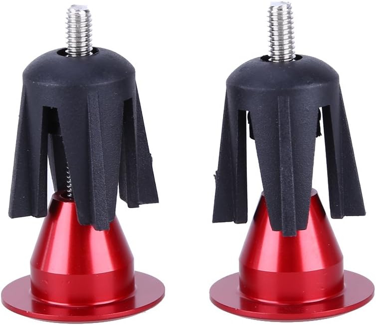 Bar End Plugs FOMTOR Handlebar End Cap Plugs Perfect for Most Bicycles Road Bike BMX MTB Fixie Bar Grips (Aluminum, 2 Count, Red)