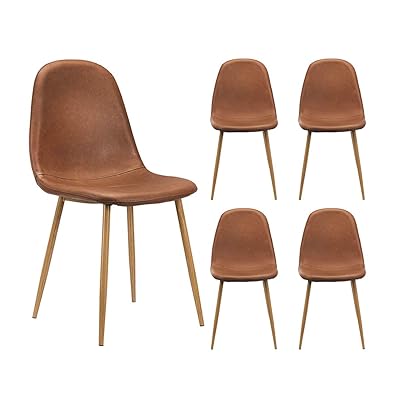 Amazon Brand - CangLong Washable PU Cushion Seat Back Chair Set