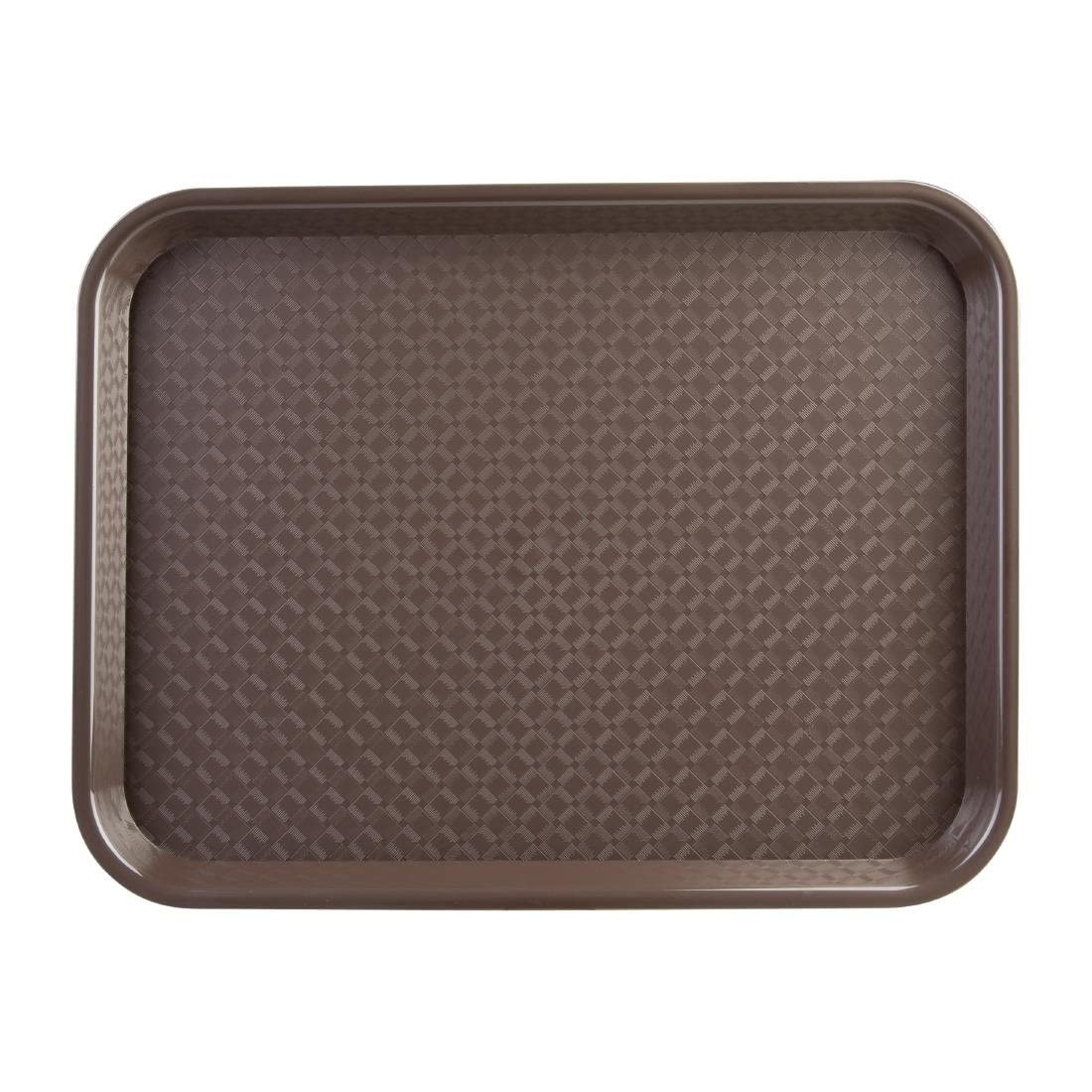 Olympia Kristallon Large Polypropylene Fast Food Tray Brown 450mm - Serving Tray for Waitress, Bars, Restaurants P509