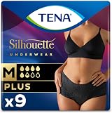 TENA Silhouette High Waist Underwear Plus Black Medium Pack 9