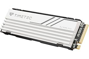 Timetec 1TB PCIe 4.0 White Heatsink Gaming SSD NVMe PCIe Gen4x4 M.2 2280 3D NAND TLC SLC Cache Read/Write Speed Up to 7,400/6