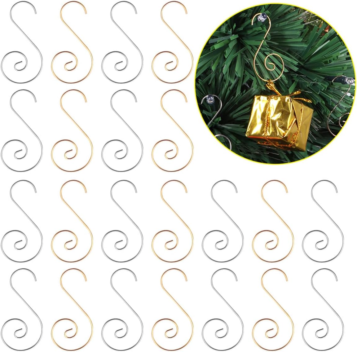 Ornament Hooks - MAGICLULU 160PCS Xmas Tree Ornament Hangers S Hanging Hook for Christmas Tree