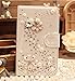 Hundromi 3D Bling Leather Purse Flip Card Pouch Stand Case, Flower Style