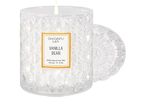 Chloefu LAN Vanilla Bean Highly Fragranced Candle Gifts for Women, Mothers Day Candle Gift, Natural Wax Candle for Home Scented, Up to 55 Hour Burn time - 8.1 Ounce Premium Soy Wax
